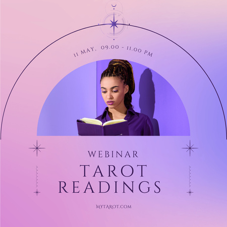 Platilla de diseño  Tarot Reading Webinar in Purple Instagram
