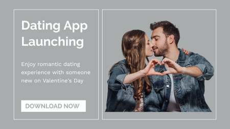 Valentine's Day Dating App Offer FB event cover Design Template