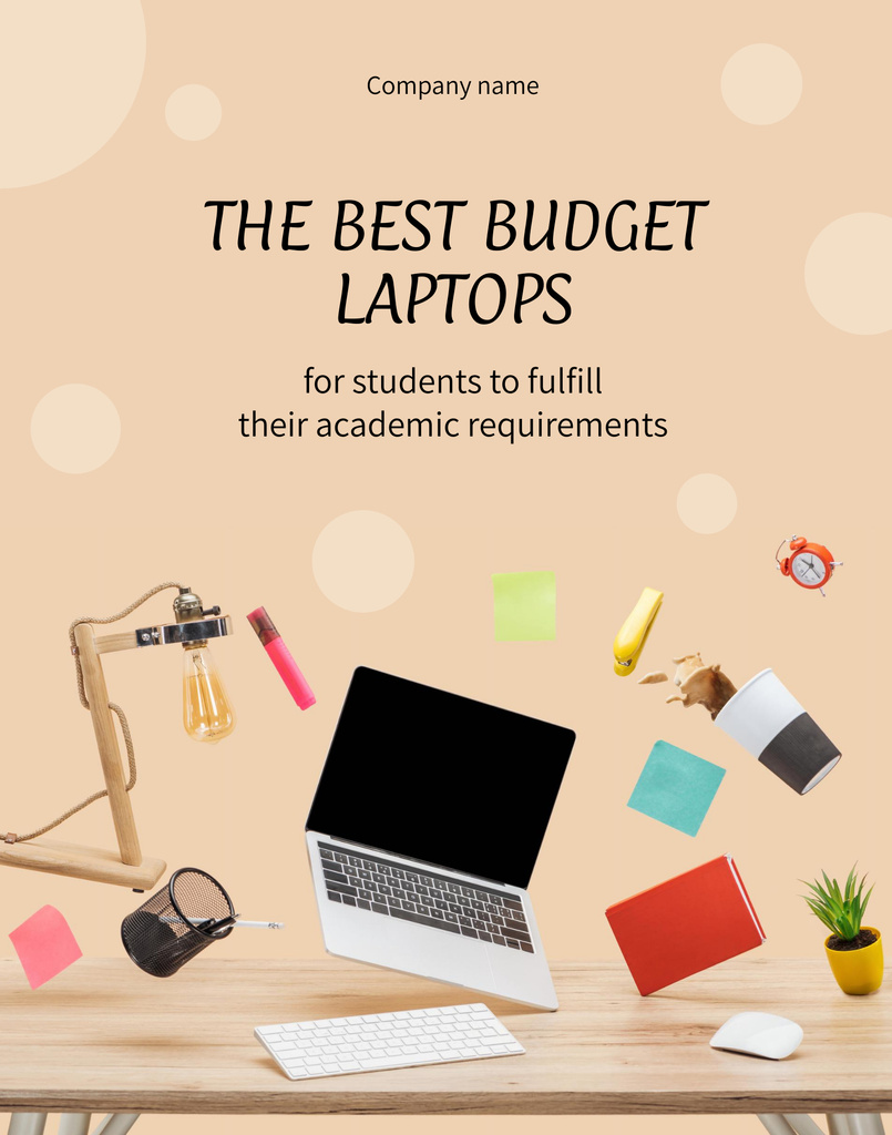 Plantilla de diseño de Offer of Budget Laptops with Stationery Poster 22x28in 