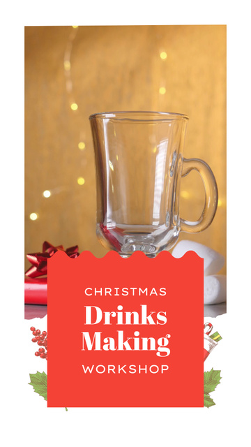 Ontwerpsjabloon van TikTok Video van Christmas Drinks Making Workshop Announcement