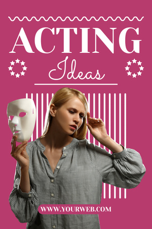 Идеи актерского мастерства на розовом Pinterest – шаблон для дизайна