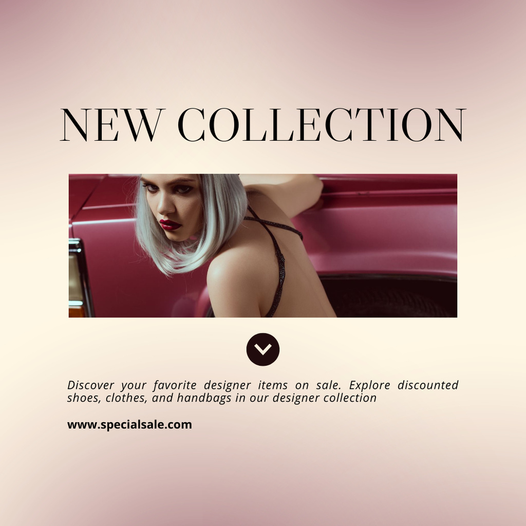 Ontwerpsjabloon van Instagram van Sale Announcement of New Fashion Collection