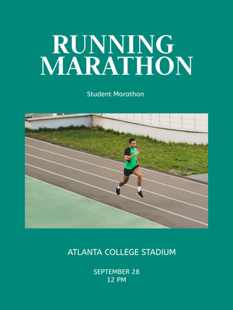 Running Marathon Announcement Poster 36x48in Design Template