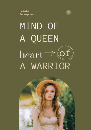 Inspirational Quote with Beautiful Young Woman Poster 28x40in – шаблон для дизайну