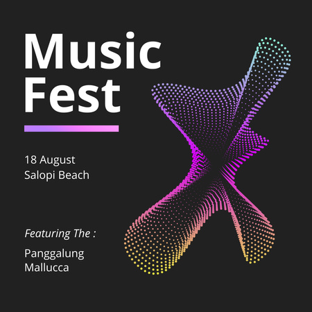 Designvorlage Music Festival Announcement für Instagram