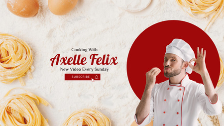 Designvorlage Master Class in Cooking with Chef in Uniform für Youtube