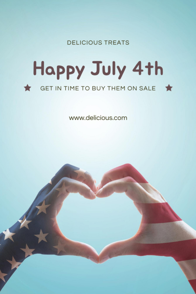 All-American Savings Event on USA Independence Day Postcard 4x6in Vertical Design Template