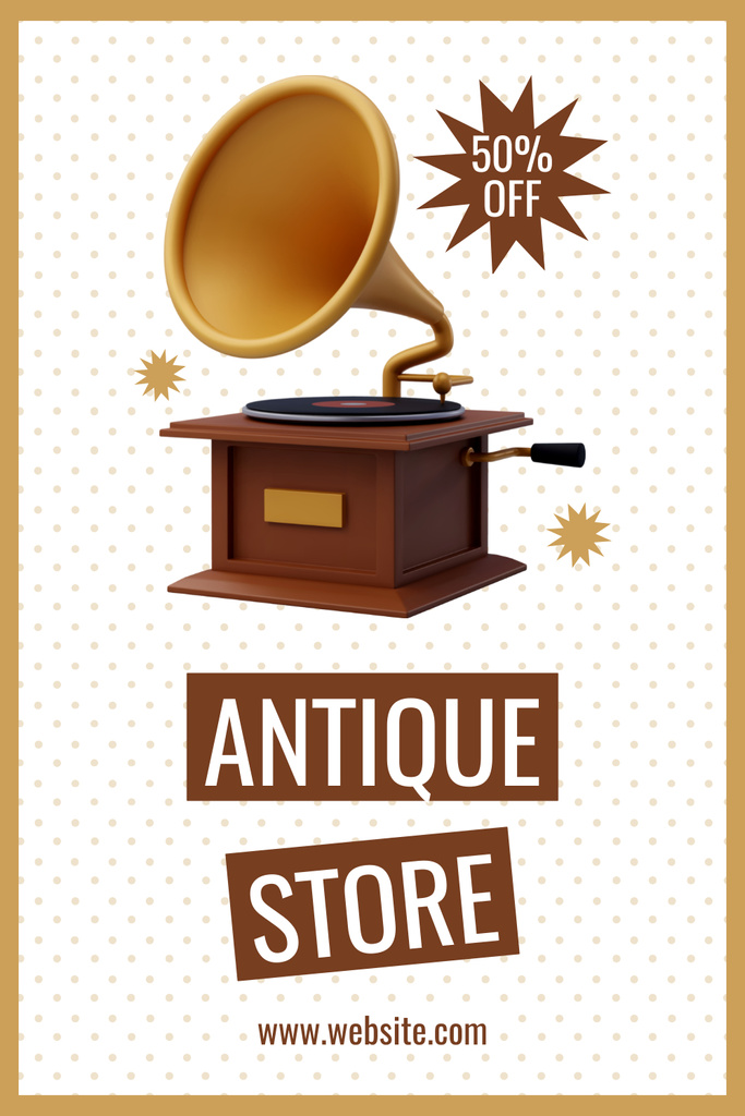 Template di design Collectible Gramophone At Reduced Price Offer Pinterest