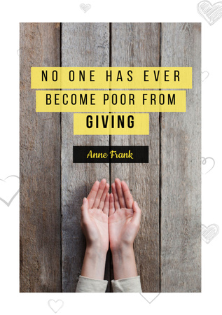 Quote about Charity with Open Palms Flyer A5 Design Template