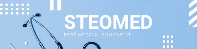 Medical Equipment Ad with Stethoscope LinkedIn Coverデザインテンプレート