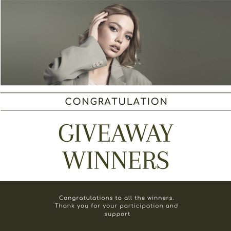 Fashion Giveaway Advertising on Green Instagram Design Template