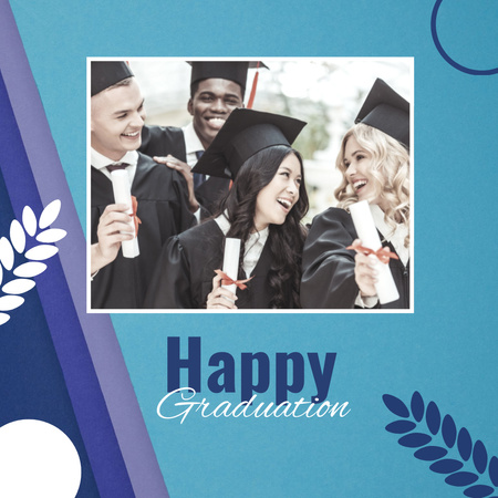 Congratulations on Graduation with Happy Students Instagram Design Template