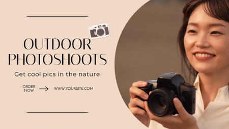 Designvorlage Erstaunliches Angebot für Outdoor-Fotoshootings von Profis für Full HD video