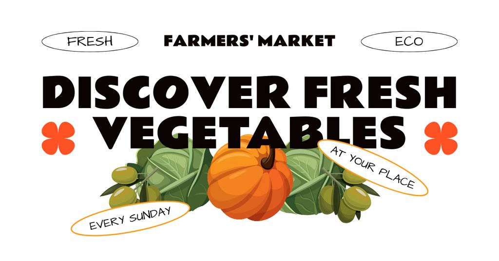 Designvorlage Discover Our Fresh Seasonal Vegetables für Facebook AD