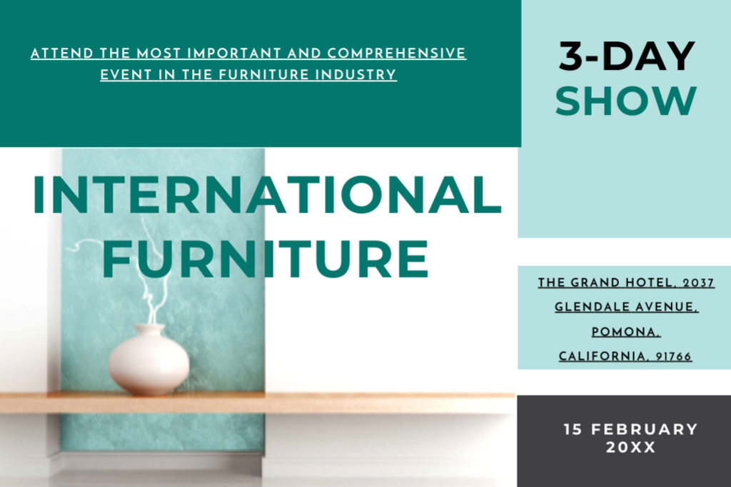 Interior Design and Furniture Items Show Flyer 4x6in Horizontalデザインテンプレート