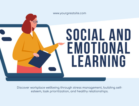 Plantilla de diseño de Social and Emotional Learning Course Ad Postcard 4.2x5.5in 