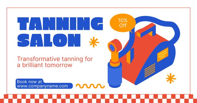 Designvorlage Booking Discounts on Spray Tanning für Facebook AD