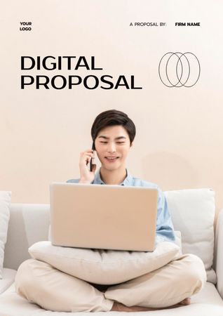 Plantilla de diseño de Digital Services Offer Ad on Beige Proposal 