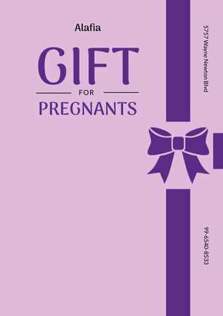 Gift for Pregnant Offer Present Boxes with Bows Flyer A5 Design Template