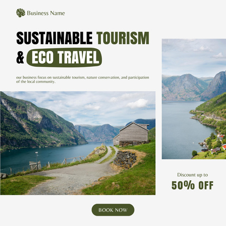 Eco Travel and Tourism Ad Instagram tervezősablon