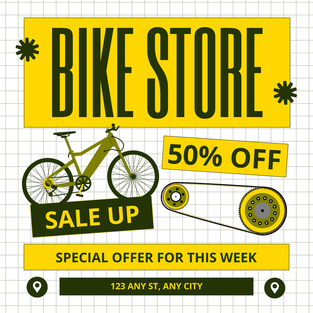 Discount in Bike Store Instagram AD – шаблон для дизайна