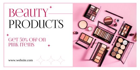 Beauty and Makeup Products Sale Twitter Design Template