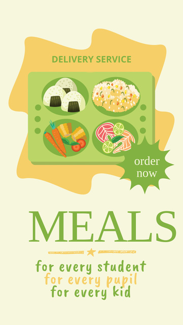 Plantilla de diseño de School Food Ad with Illustration of Meal TikTok Video 
