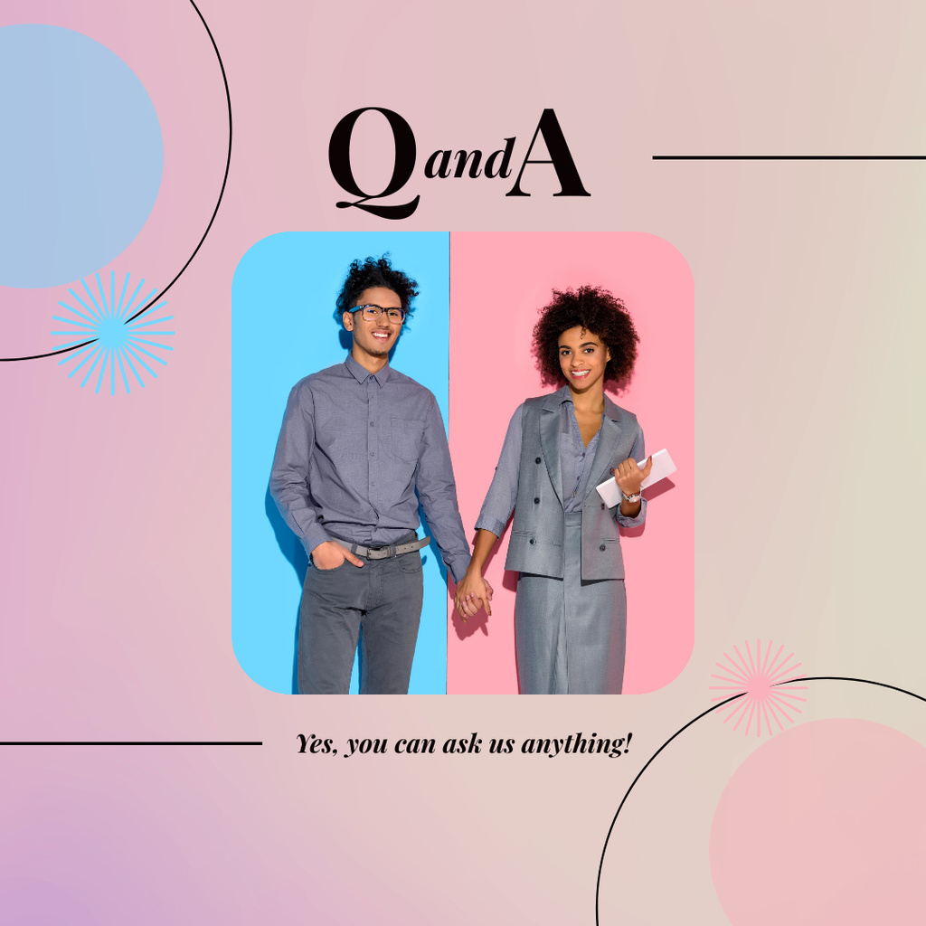 Q&A Session with Young African American Couple Instagramデザインテンプレート
