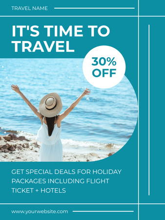 Tour to Seaside by Travel Agency Poster US Design Template