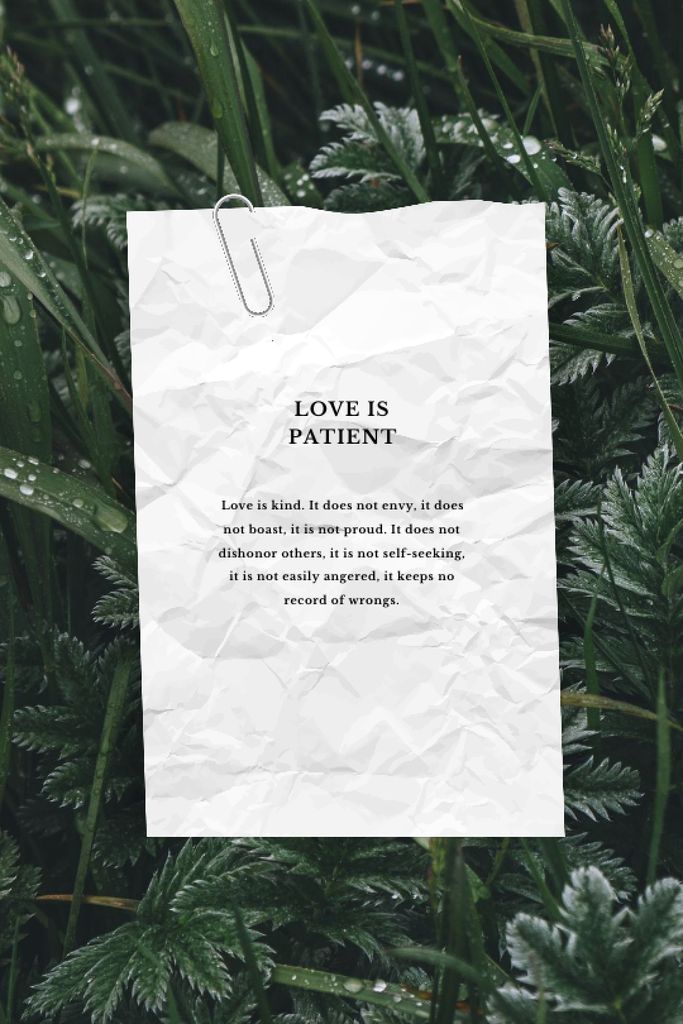 Love Quote on palm Leaves Tumblr Design Template