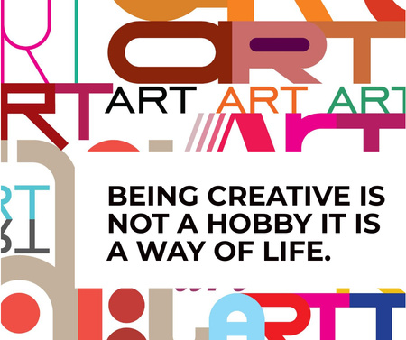 Designvorlage Creativity Quote on colorful Letters für Facebook