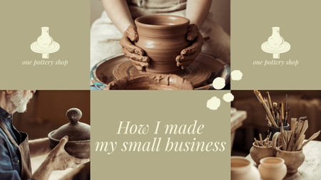 Small Pottery Business Youtube Thumbnail Design Template