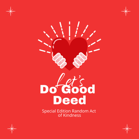 Designvorlage charity-verkaufsankündigung mit rotem herz in den händen für Instagram