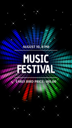 Platilla de diseño Music Festival Announcement with Colorful Lights TikTok Video