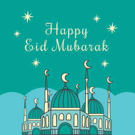 Modèle de visuel Joyeux Ramadan Eid Mubarak Salutations - Instagram