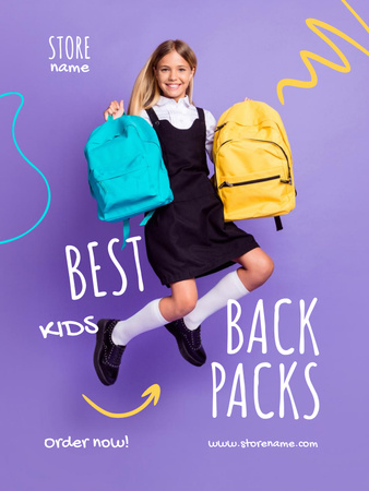 Best Backpacks for School Poster US Design Template