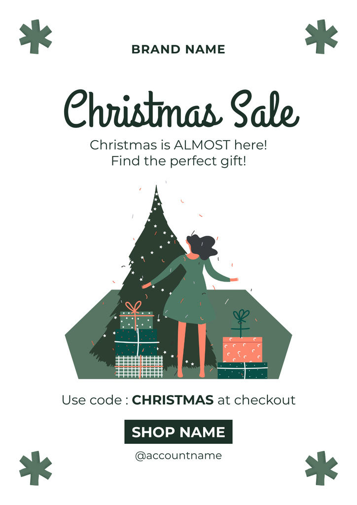 Christmas Sale Announcement Poster Design Template