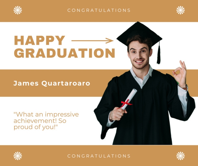 Platilla de diseño Greetings on Graduation Ceremony Facebook