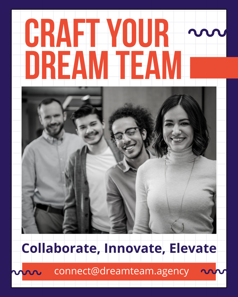 Designvorlage Recruiting of a Team of Your Dream für Instagram Post Vertical