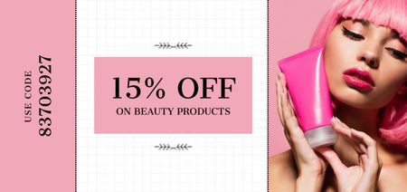 Beauty Products Discount coupon  Coupon Din Large Design Template