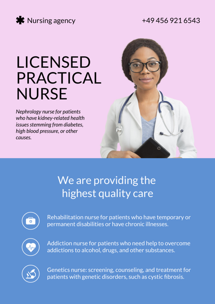 Nurse Services Offer Poster A3 Design Template