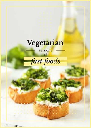 Vegetarian Food Recipes Bread with Broccoli Flayer – шаблон для дизайна