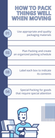 Platilla de diseño Tips How to Pack Things When Moving Infographic