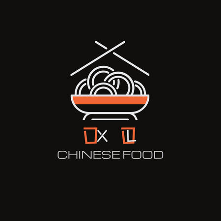 Szablon projektu Godło chińskiej restauracji z miską makaronu Logo