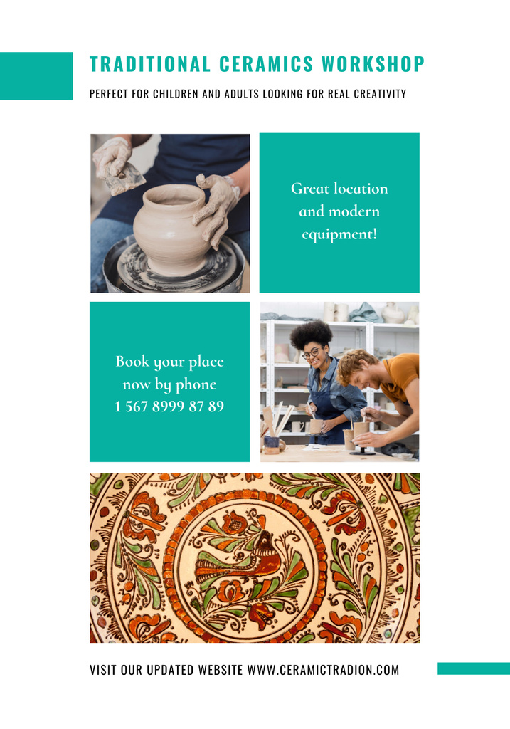 Traditional Ceramics Workshop Poster 28x40in – шаблон для дизайна