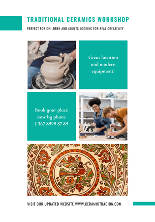 Traditional ceramics workshop Poster 28x40in Design Template