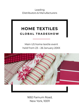 Home Textiles Event Announcement in Red Invitation Design Template