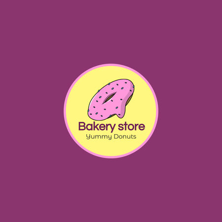 Emblem of Bakery Store Logo 1080x1080px tervezősablon