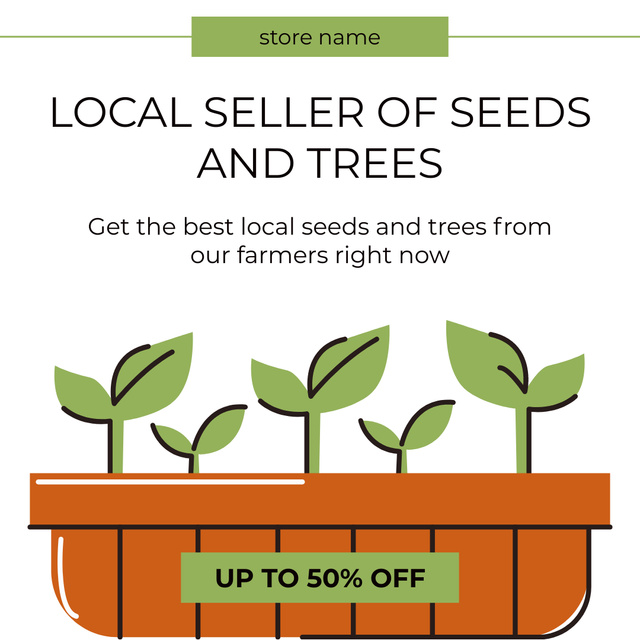 Local Seed and Tree Dealer Offer Instagram AD tervezősablon