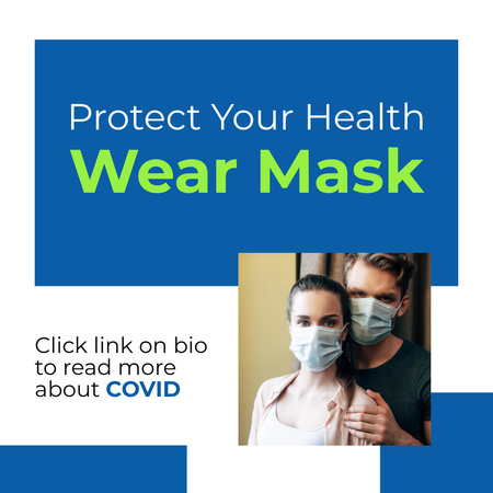 Plantilla de diseño de motivación de usar máscara durante la pandemia Instagram 